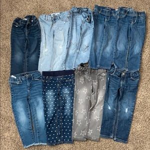 Lot of 9 toddler girl skinny jeans size 3t